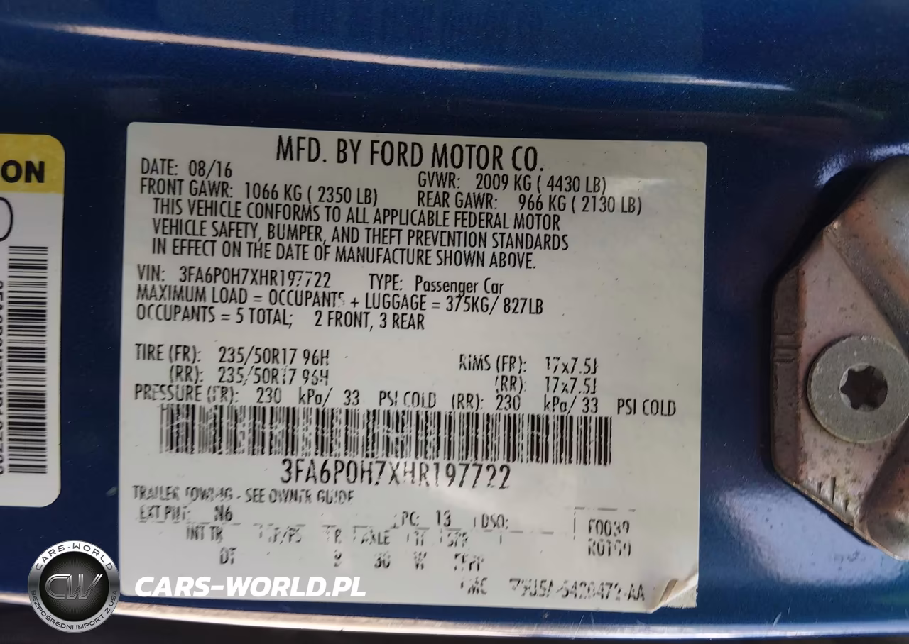 2017 Ford Fusion Se VIN:3FA6P0H7XHR197722 - 9