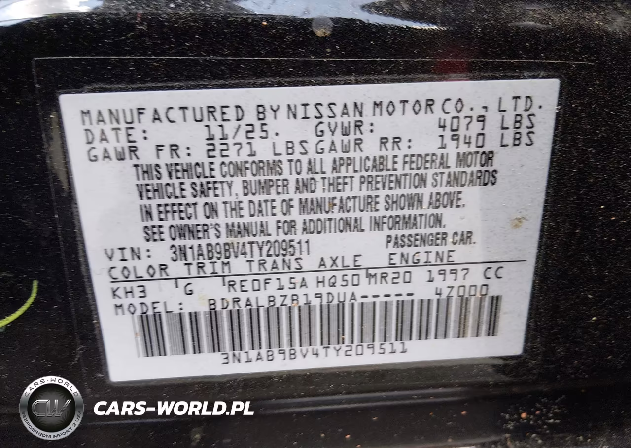 2026 Nissan Sentra S VIN:3N1AB9BV4TY209511 - 9