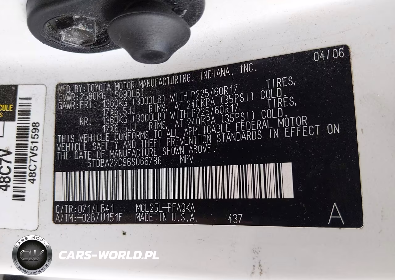 2006 Toyota Sienna Xle Limited VIN:5TDBA22C96S066786 - 9