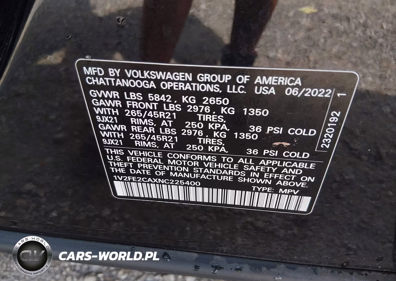 2022 Volkswagen Atlas Cross Sport 3.6L V6 Sel Premium R-Line VIN:1V2FE2CAXNC225400 - 9