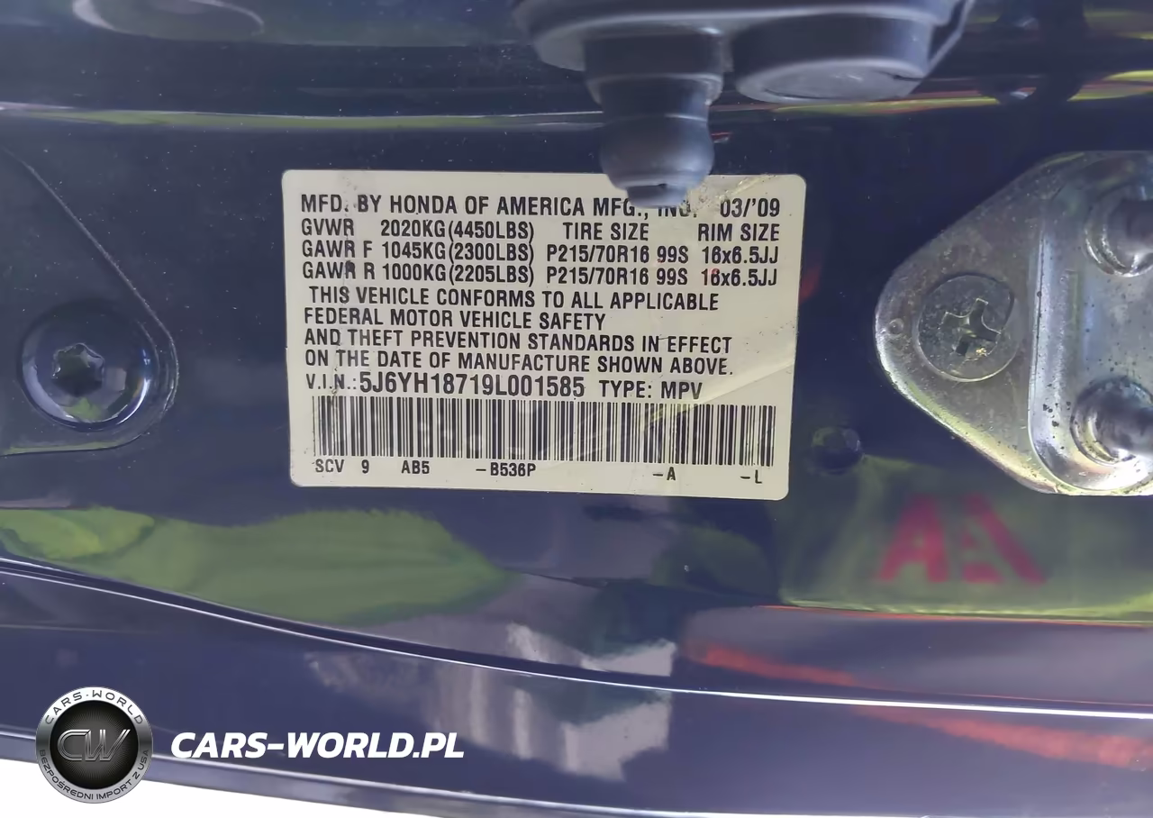 2009 Honda Element Ex VIN:5J6YH18719L001585 - 9