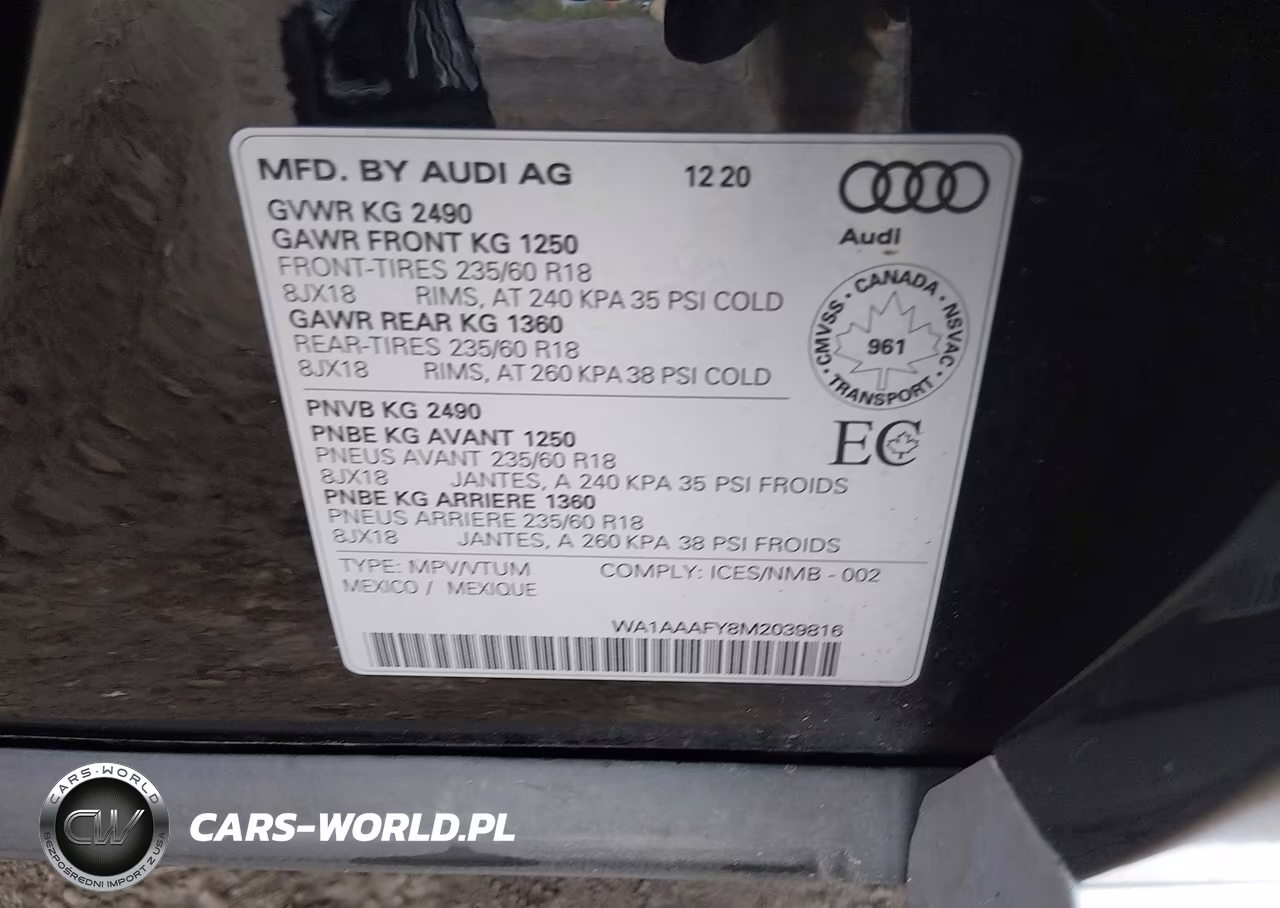 2021 Audi Q5 Premium 45 Tfsi Quattro S Tronic VIN:WA1AAAFY8M2039816 - 7