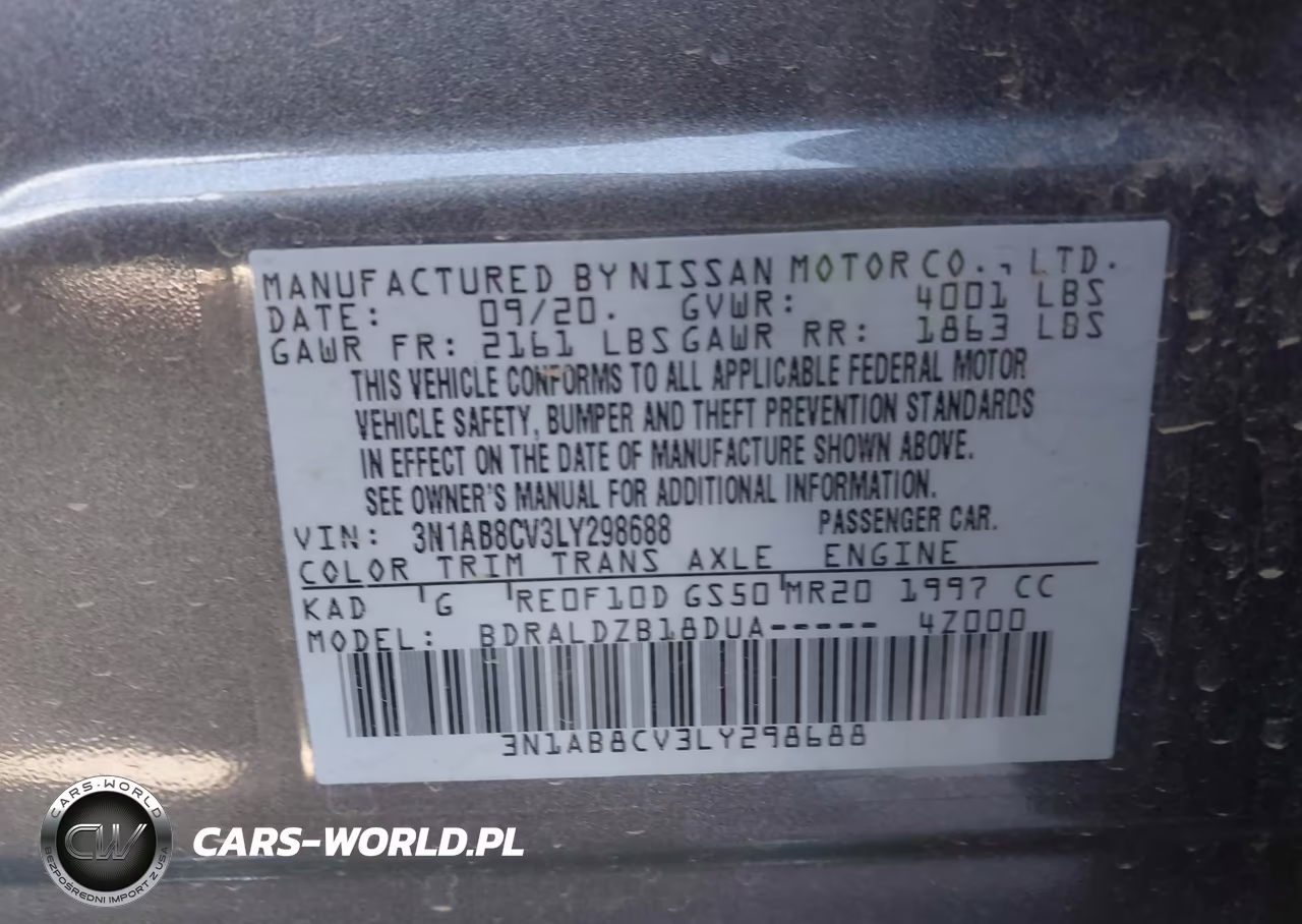 2020 Nissan Sentra Sv Xtronic Cvt VIN:3N1AB8CV3LY298688 - 9