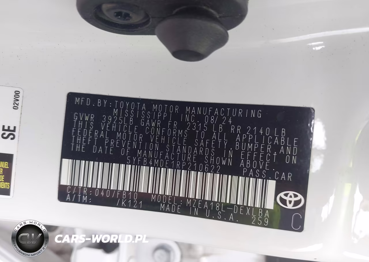 2024 Toyota Corolla Le VIN:5YFB4MDE1RP210622 - 9