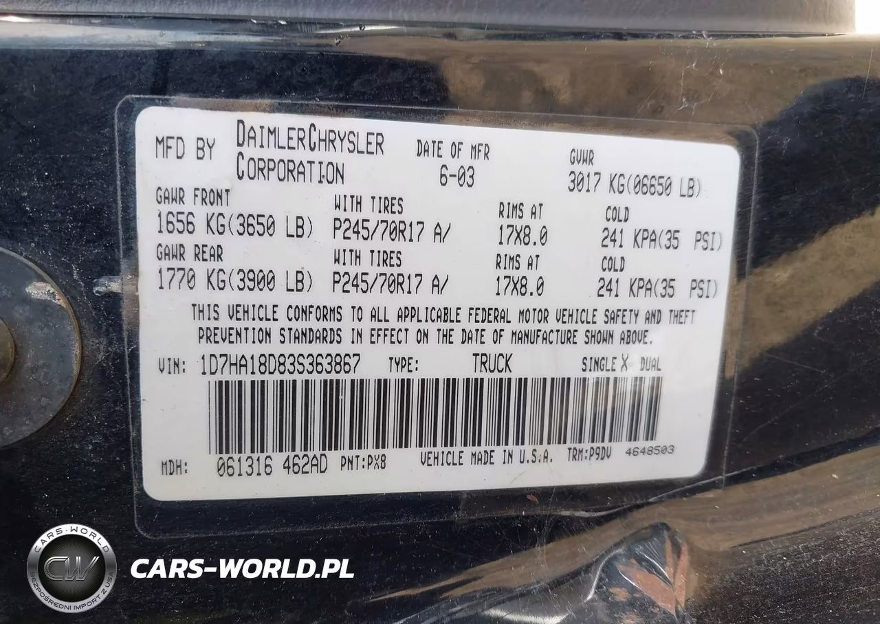 2003 Dodge Ram 1500 Slt-Laramie-St VIN:1D7HA18D83S363867 - 9