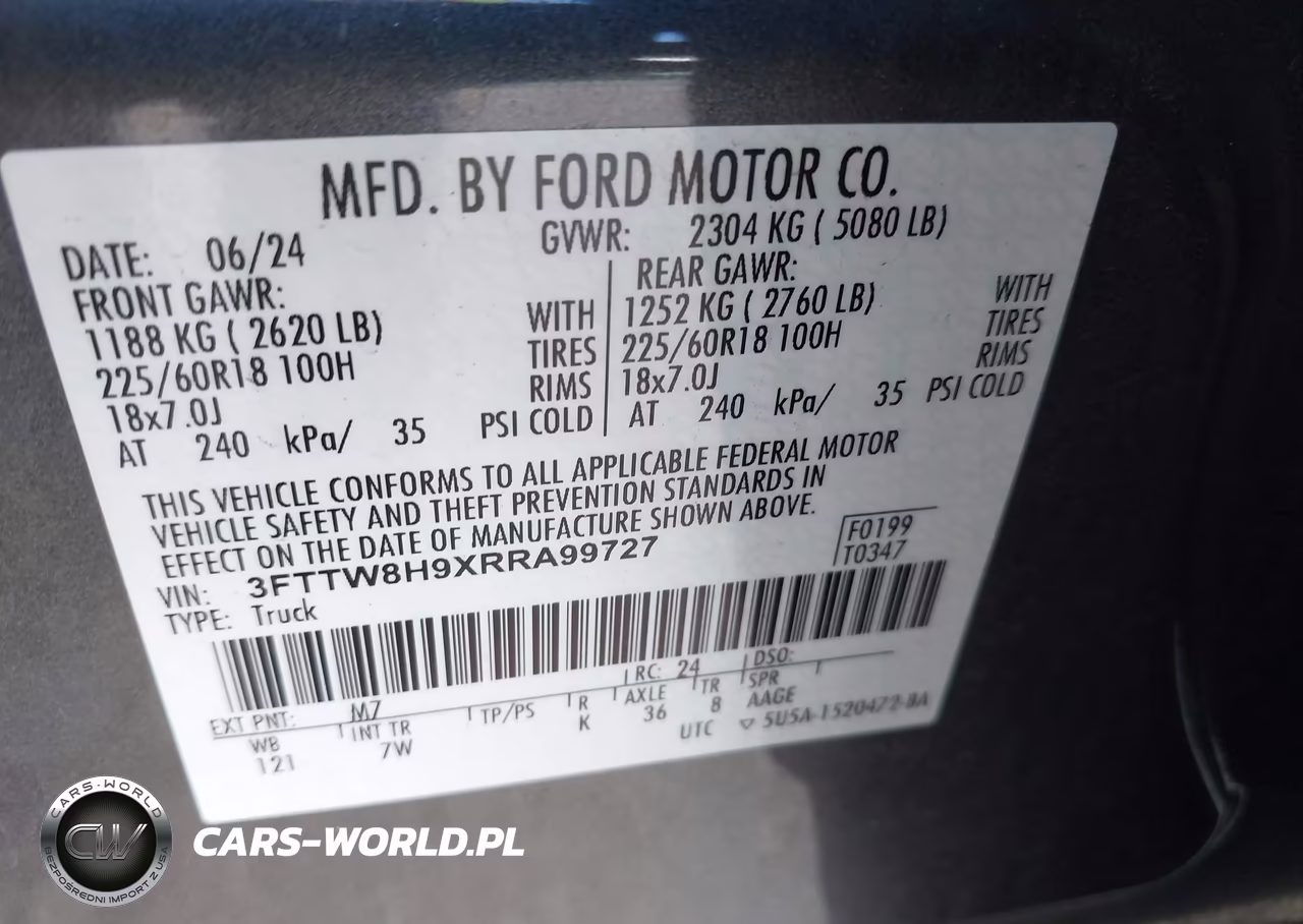 2024 Ford Maverick Xlt VIN:3FTTW8H9XRRA99727 - 9