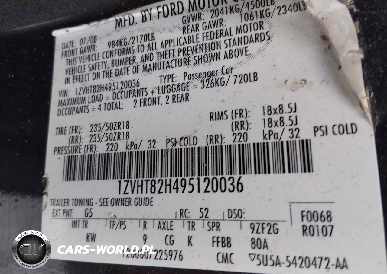 2009 Ford Mustang Gt Premium VIN:1ZVHT82H495120036 - 9