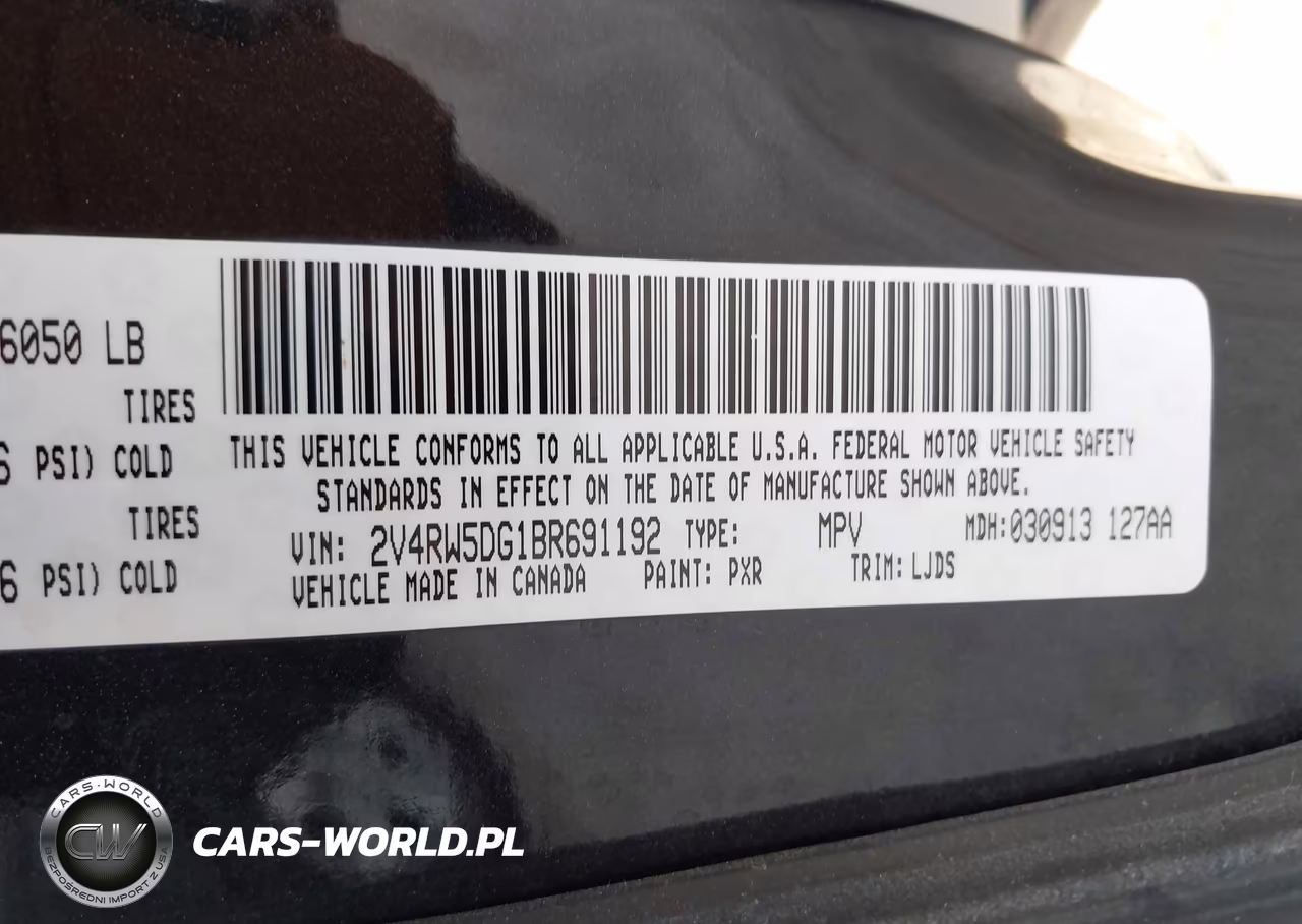 2011 Volkswagen Routan Sel W-Navigation VIN:2V4RW5DG1BR691192 - 9