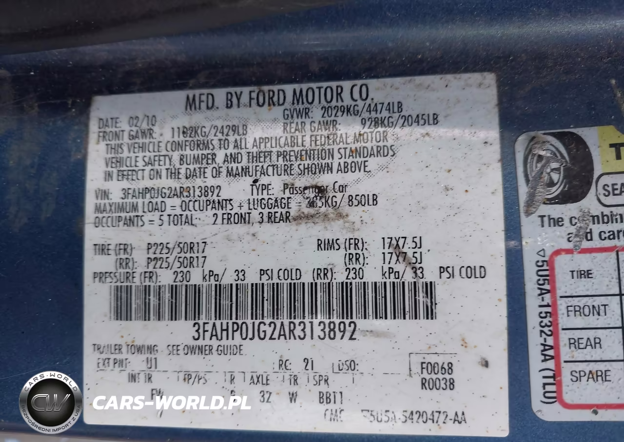 2010 Ford Fusion Sel VIN:3FAHP0JG2AR313892 - 9