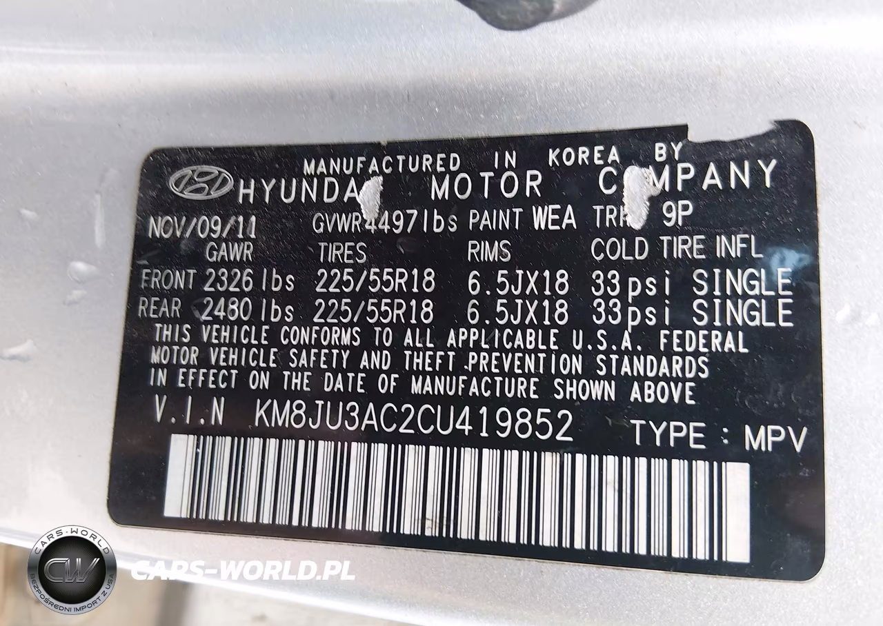 2012 Hyundai Tucson Limited VIN:KM8JU3AC2CU419852 - 9