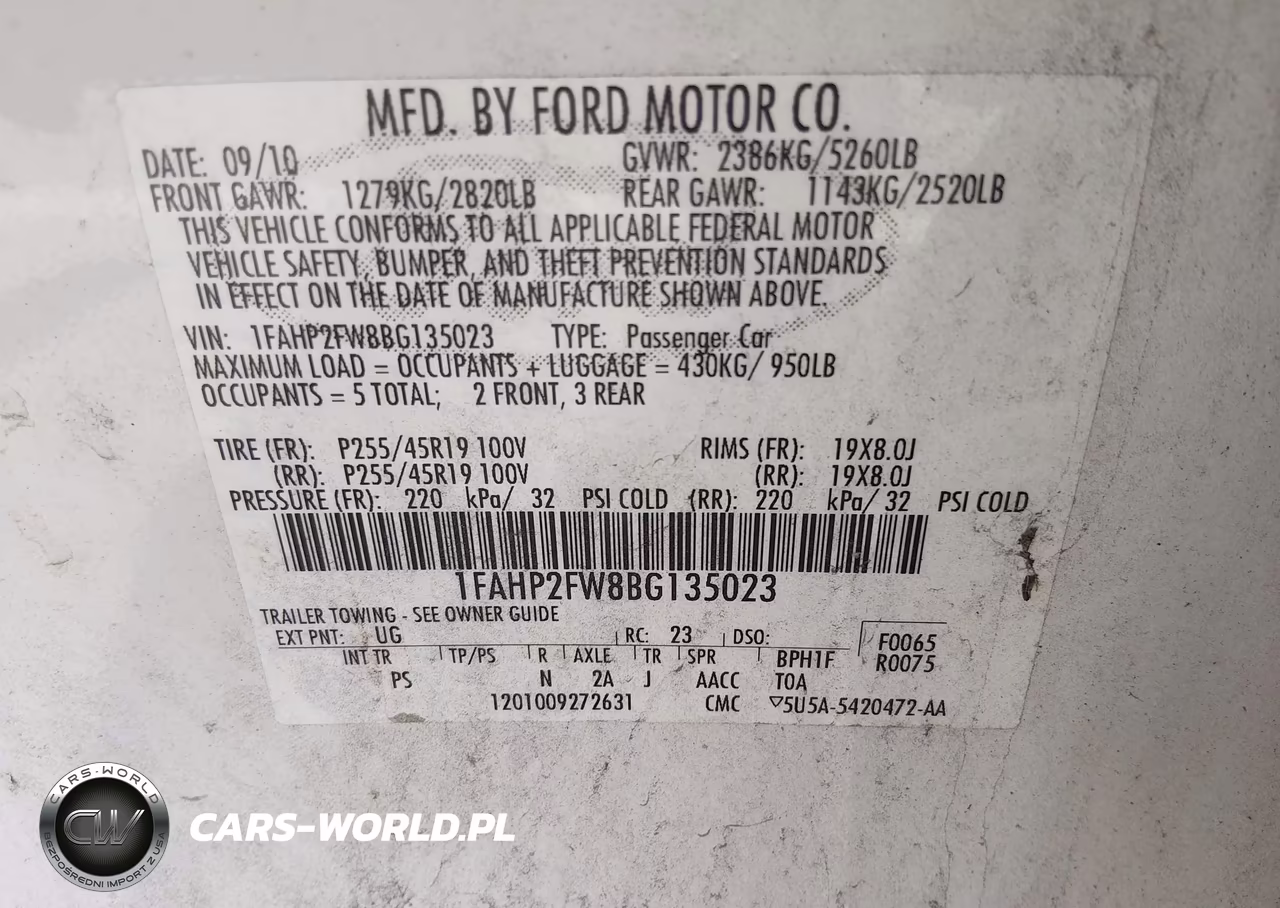 2011 Ford Taurus Limited VIN:1FAHP2FW8BG135023 - 9