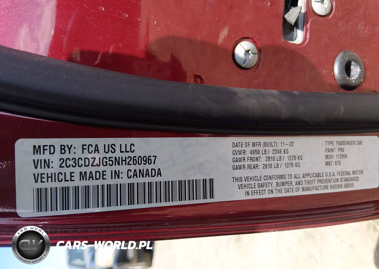 2022 Dodge Challenger Gt VIN:2C3CDZJG5NH260967 - 9