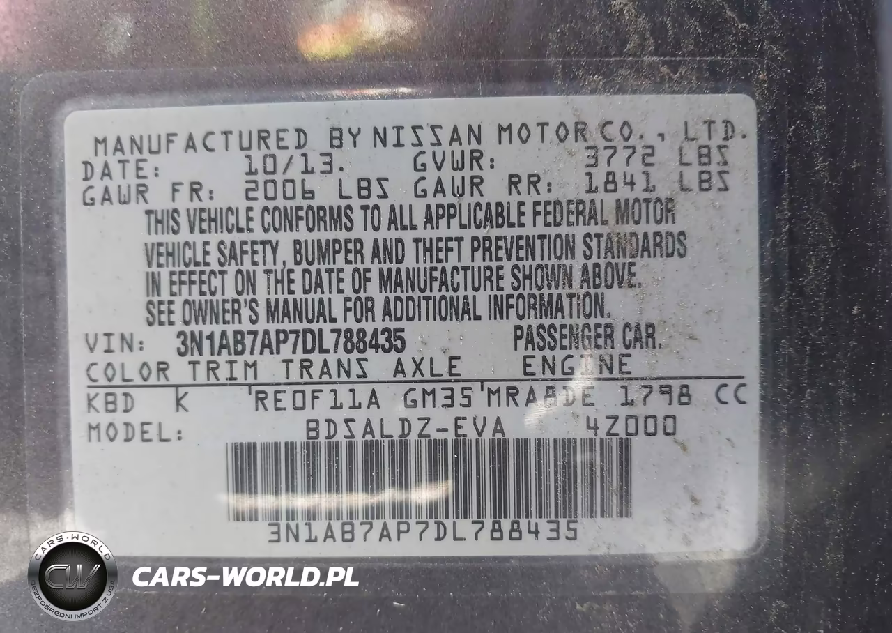 2013 Nissan Sentra Sv VIN:3N1AB7AP7DL788435 - 9