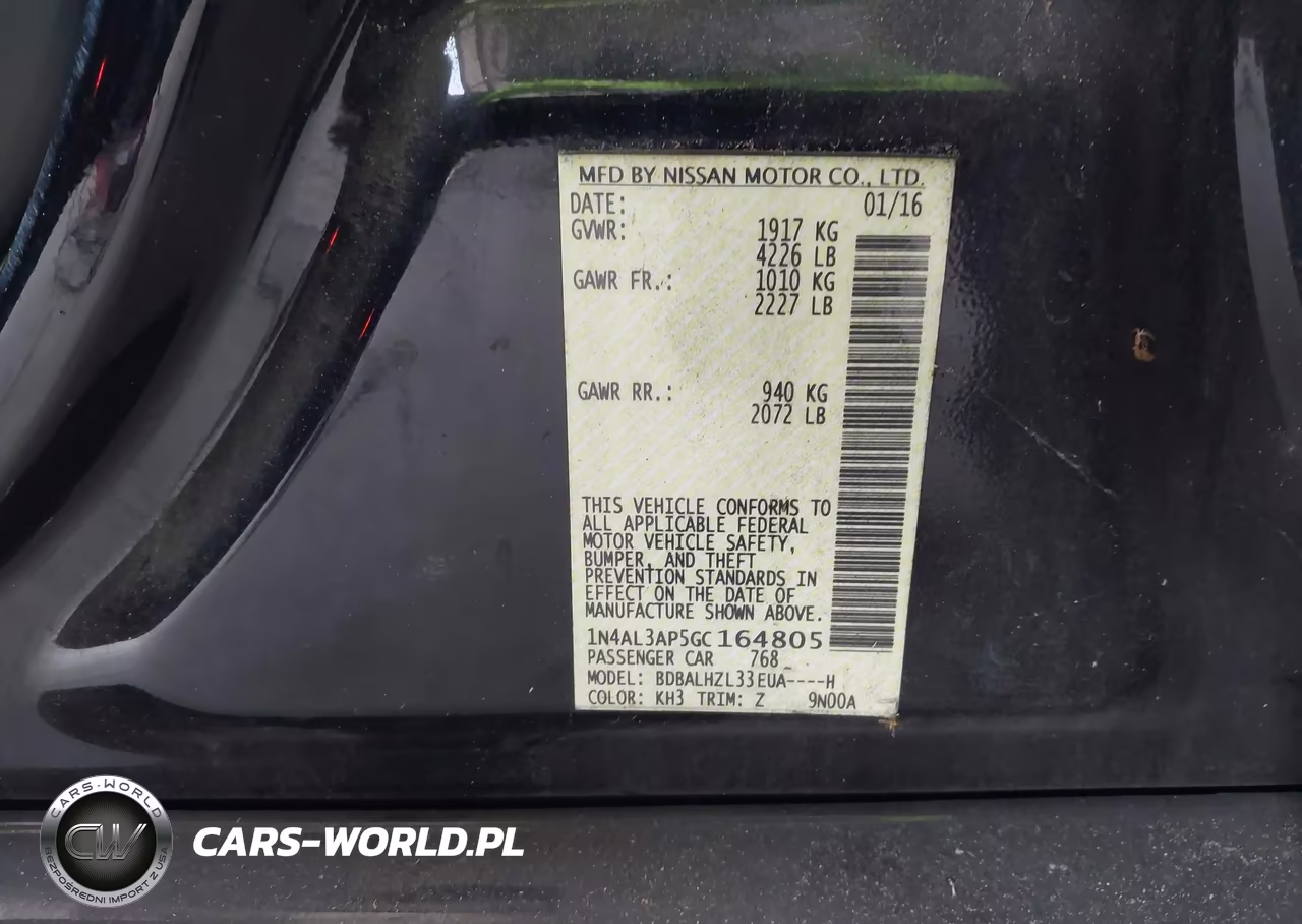 2016 Nissan Altima 2.5 Sr VIN:1N4AL3AP5GC164805 - 9