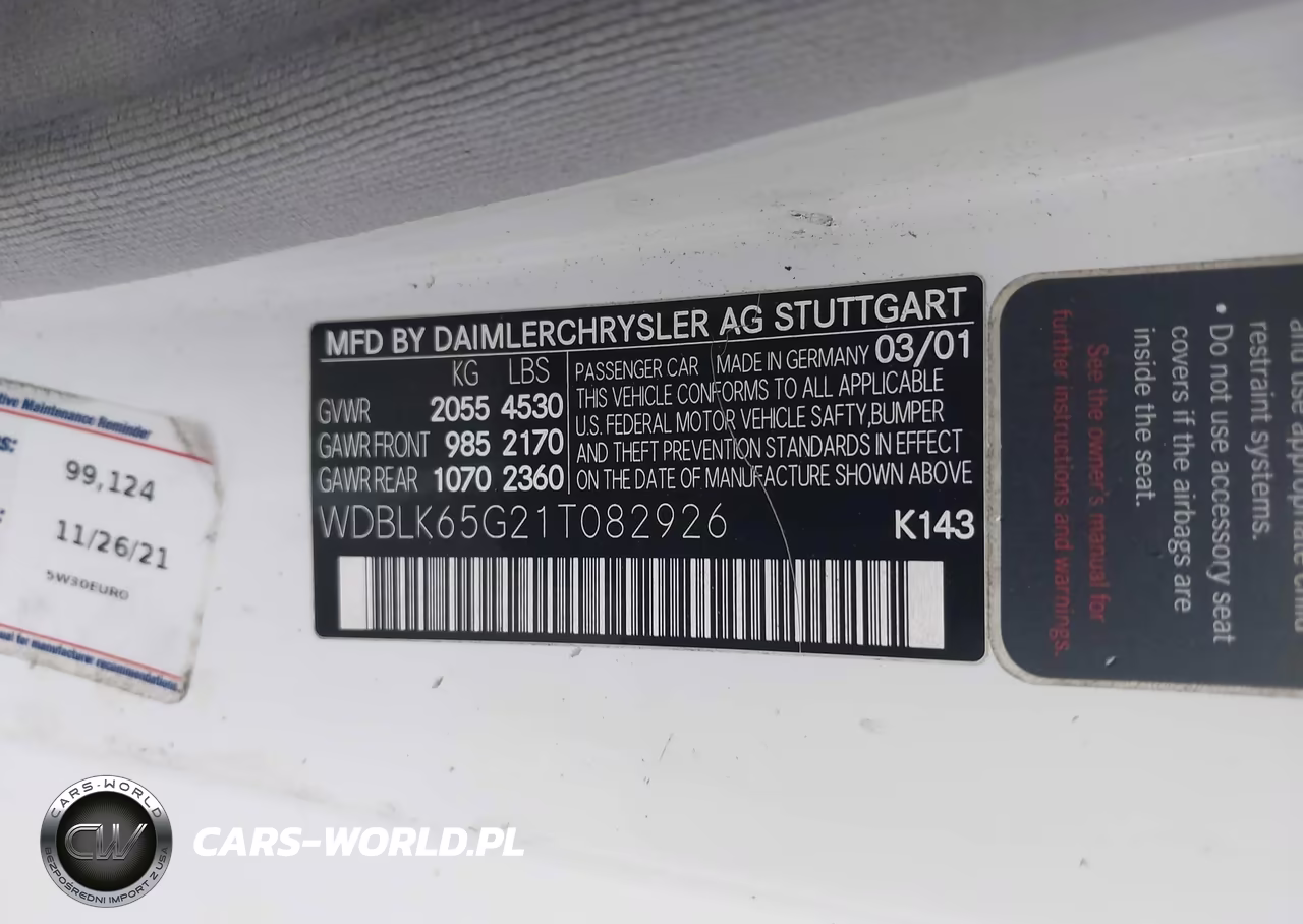 2001 Mercedes-Benz Clk 320 VIN:WDBLK65G21T082926 - 9