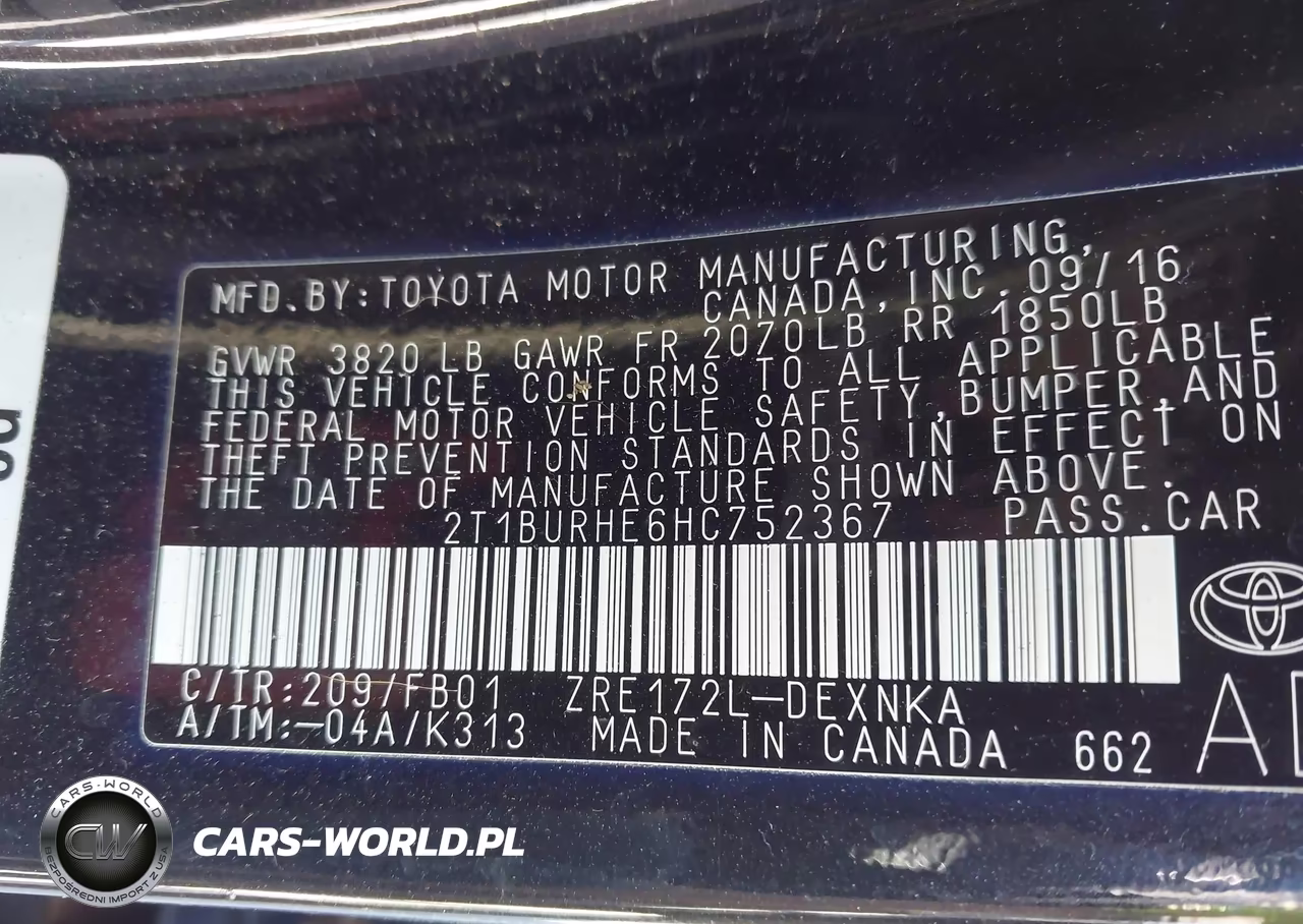 2017 Toyota Corolla Le VIN:2T1BURHE6HC752367 - 9