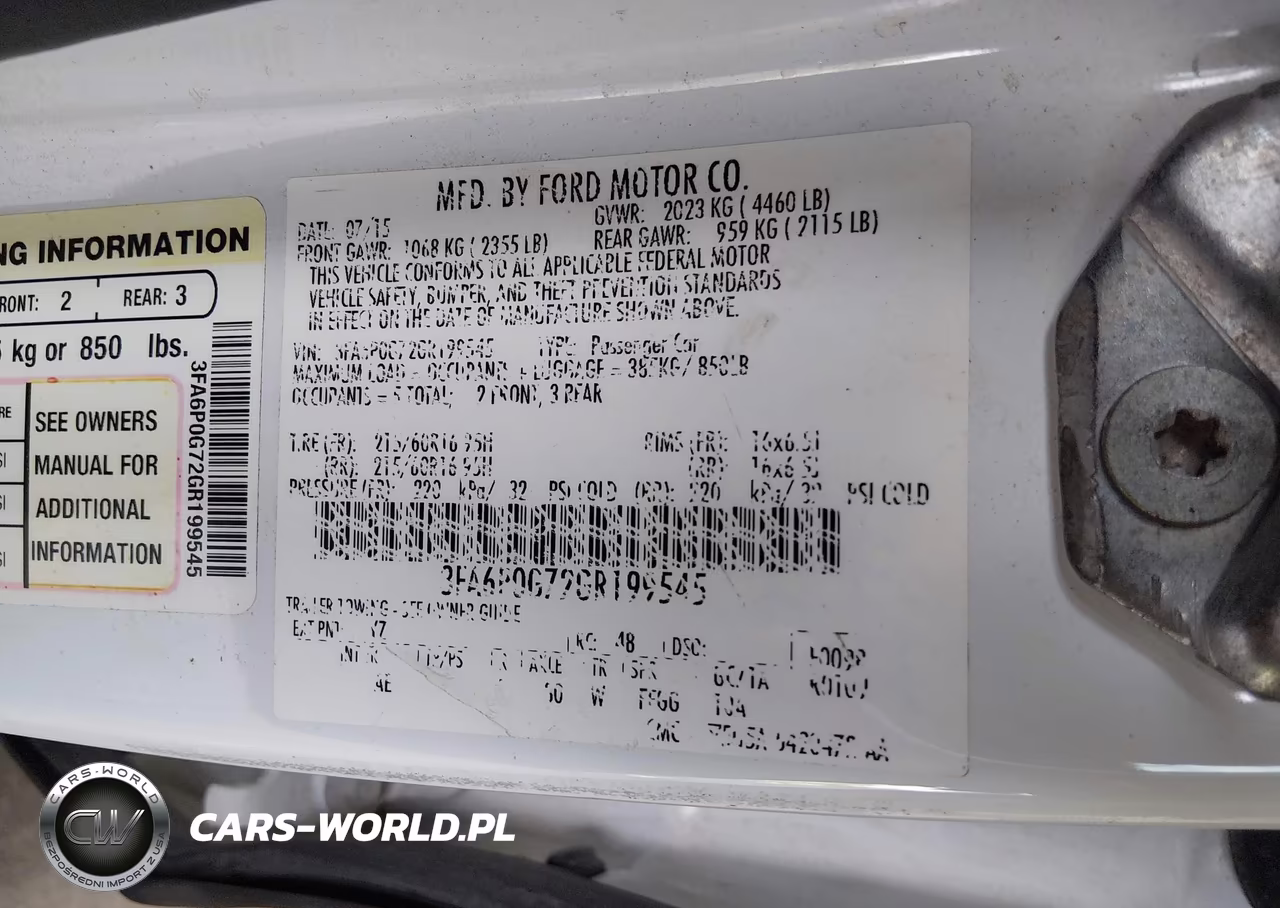 2016 Ford Fusion S VIN:3FA6P0G72GR199545 - 9