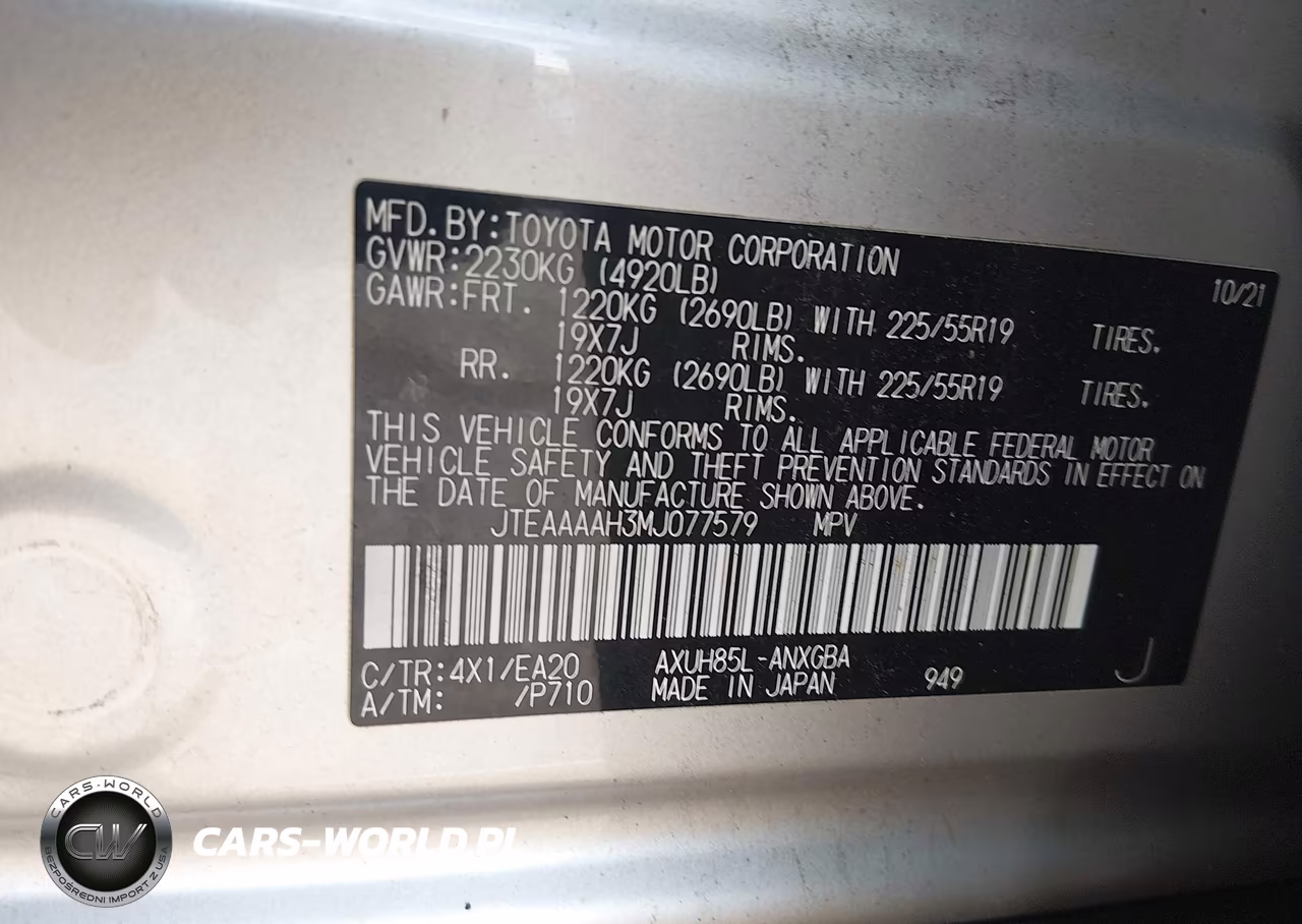 2021 Toyota Venza Xle VIN:JTEAAAAH3MJ077579 - 9