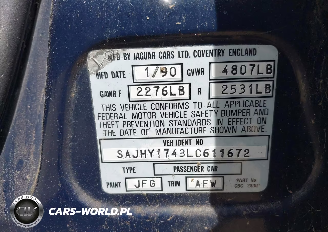 1990 Jaguar Xj6 Sovereign VIN:SAJHY1743LC611672 - 9