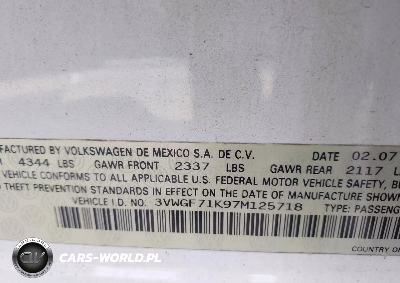 2007 Volkswagen Jetta VIN:3VWGF71K97M125718 - 9