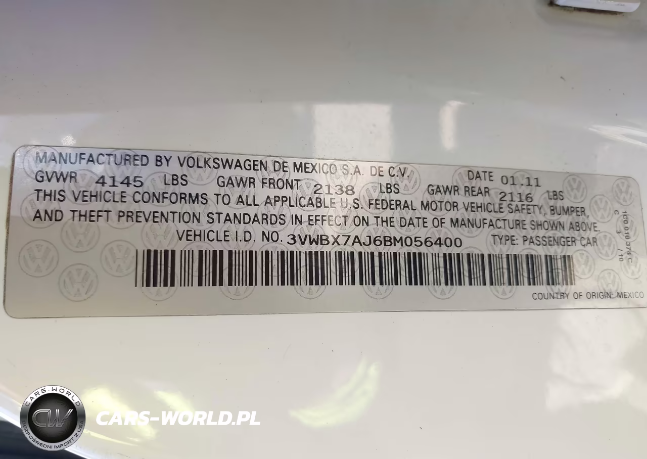 2011 Volkswagen Jetta 2.5L Se VIN:3VWBX7AJ6BM056400 - 9