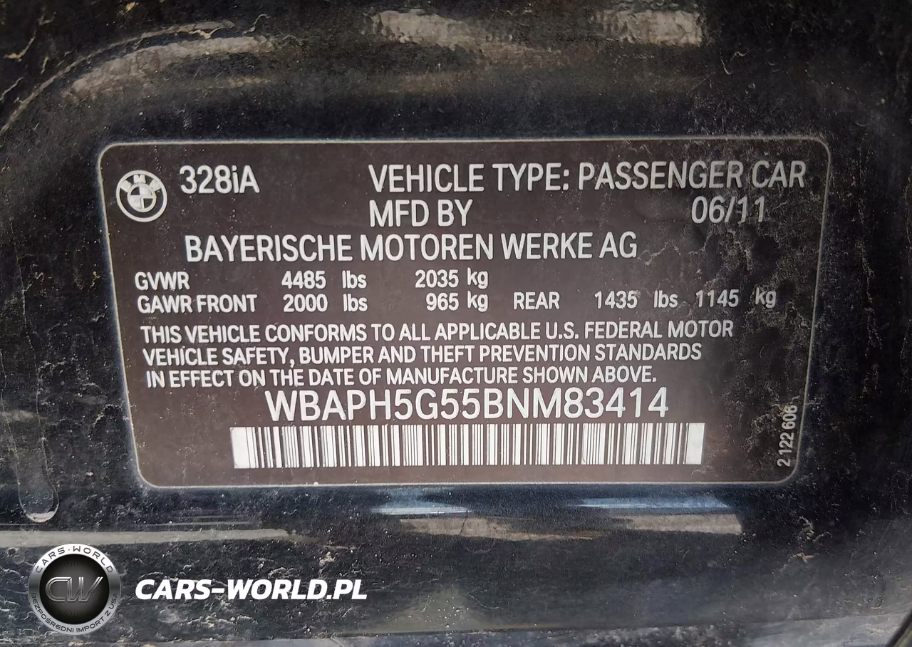 2011 BMW 328I VIN:WBAPH5G55BNM83414 - 9