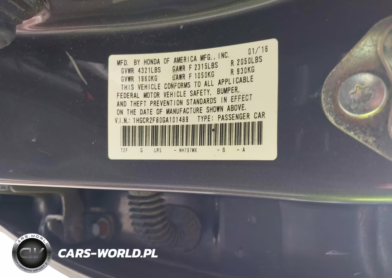 2016 Honda Accord Ex-L VIN:1HGCR2F80GA101489 - 9