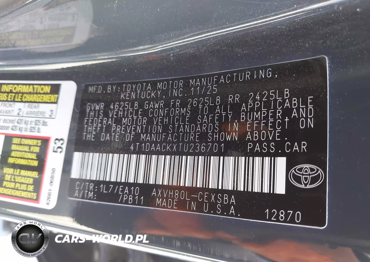 2026 Toyota Camry Se VIN:4T1DAACKXTU236701 - 9