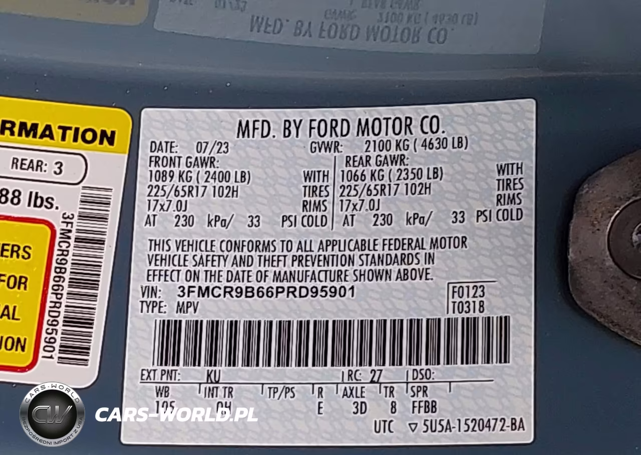 2023 Ford Bronco Sport Big Bend VIN:3FMCR9B66PRD95901 - 9