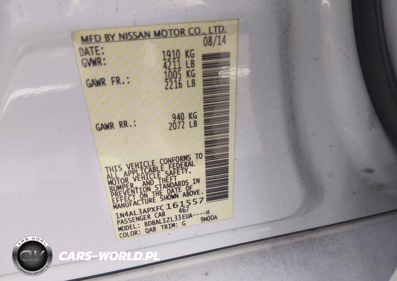 2015 Nissan Altima 2.5 Sv VIN:1N4AL3APXFC161557 - 9