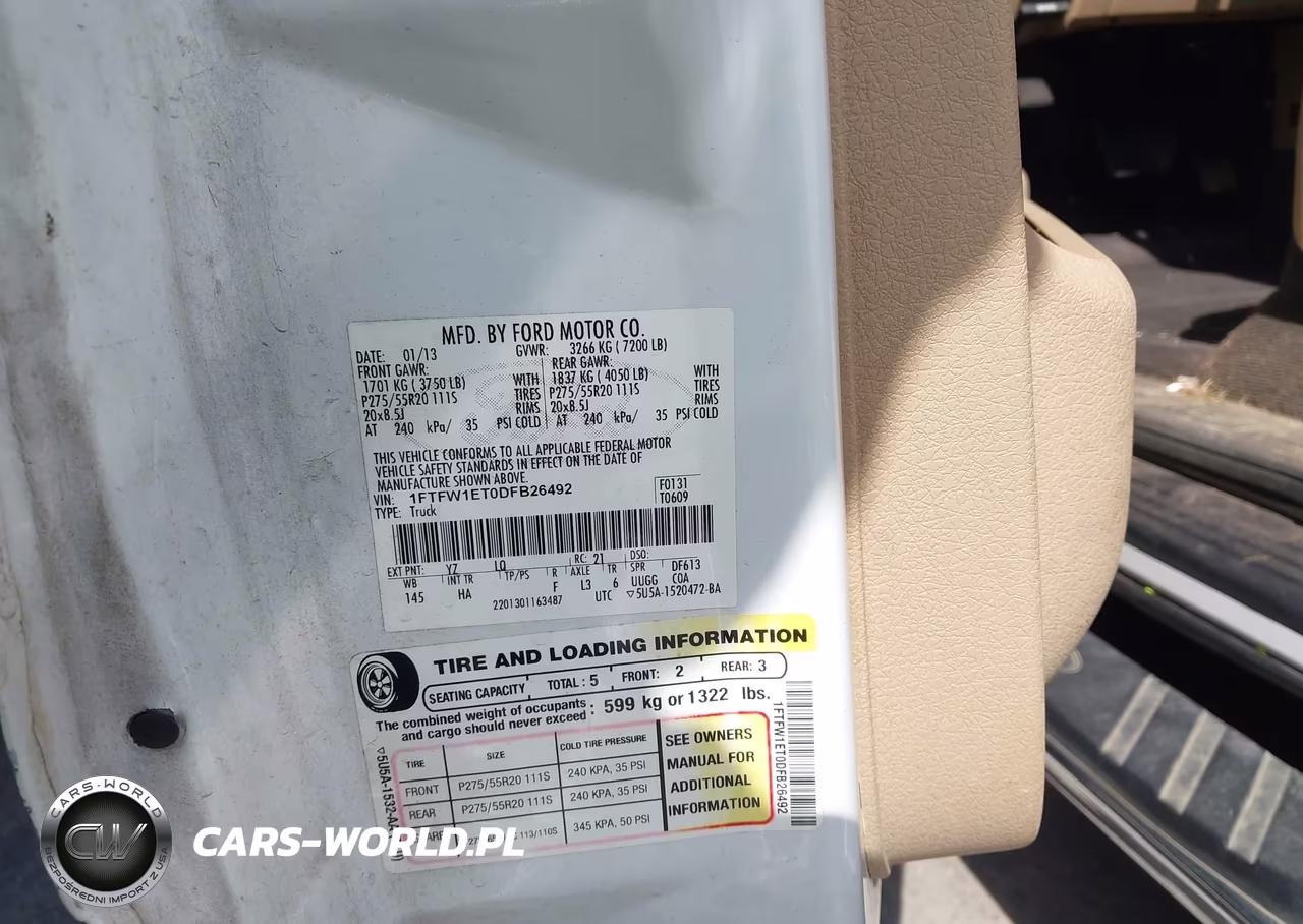 2013 Ford F-150 Lariat VIN:1FTFW1ET0DFB26492 - 9