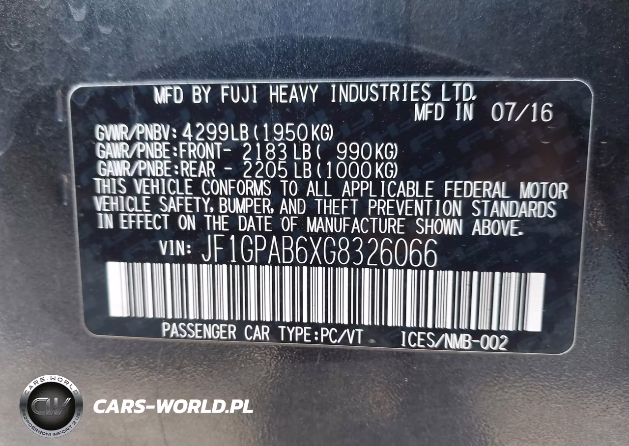 2016 Subaru Impreza 2.0I Premium VIN:JF1GPAB6XG8326066 - 9