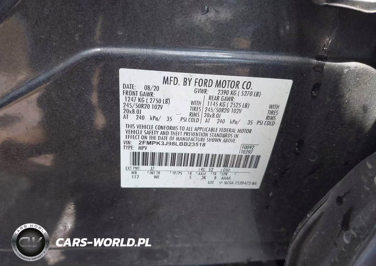 2020 Ford Edge St Line VIN:2FMPK3J98LBB23518 - 9