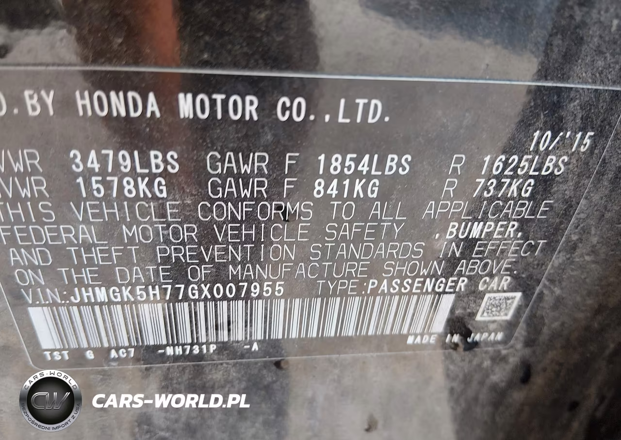 2016 Honda Fit Ex VIN:JHMGK5H77GX007955 - 9