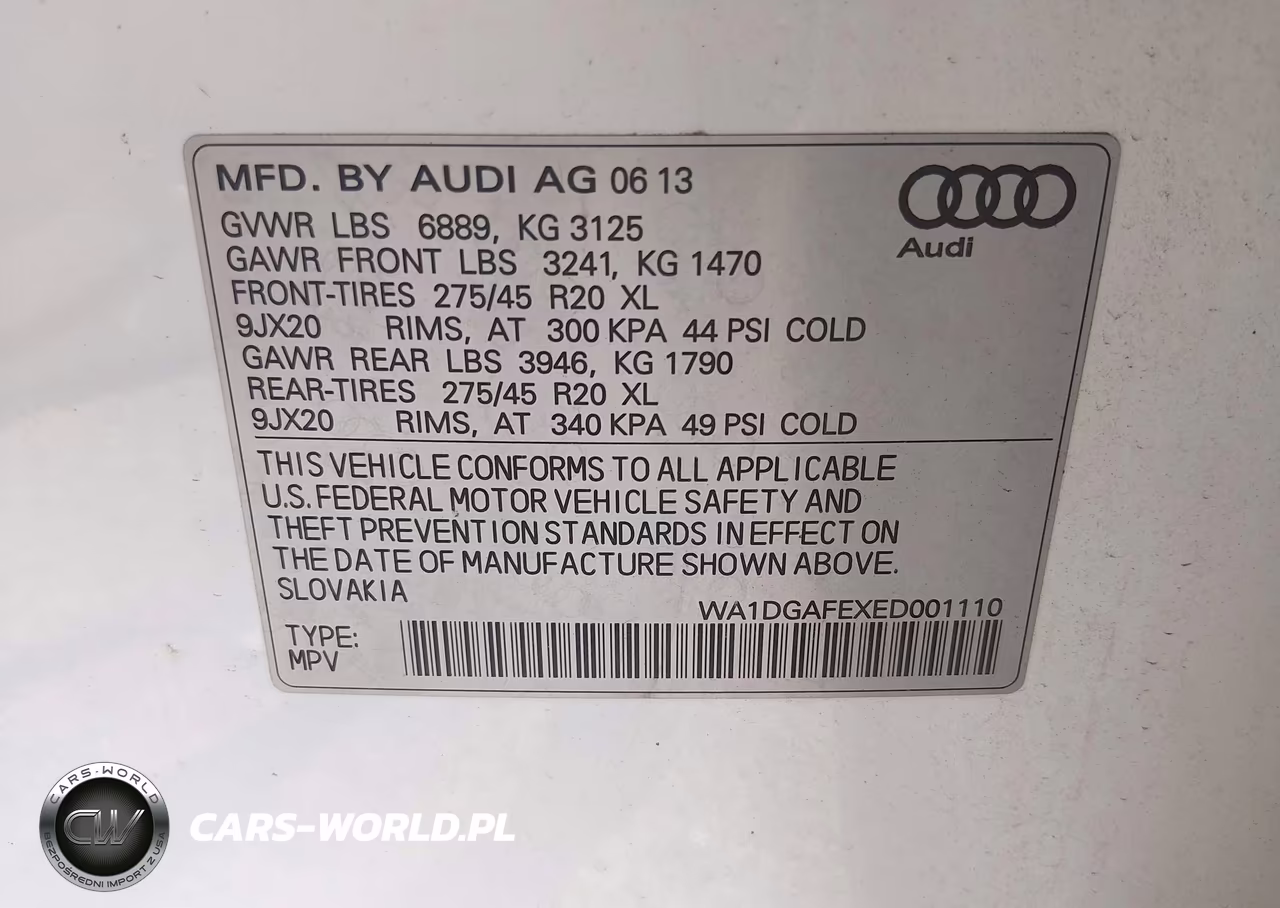 2014 Audi Q7 3.0T S Line Prestige VIN:WA1DGAFEXED001110 - 9