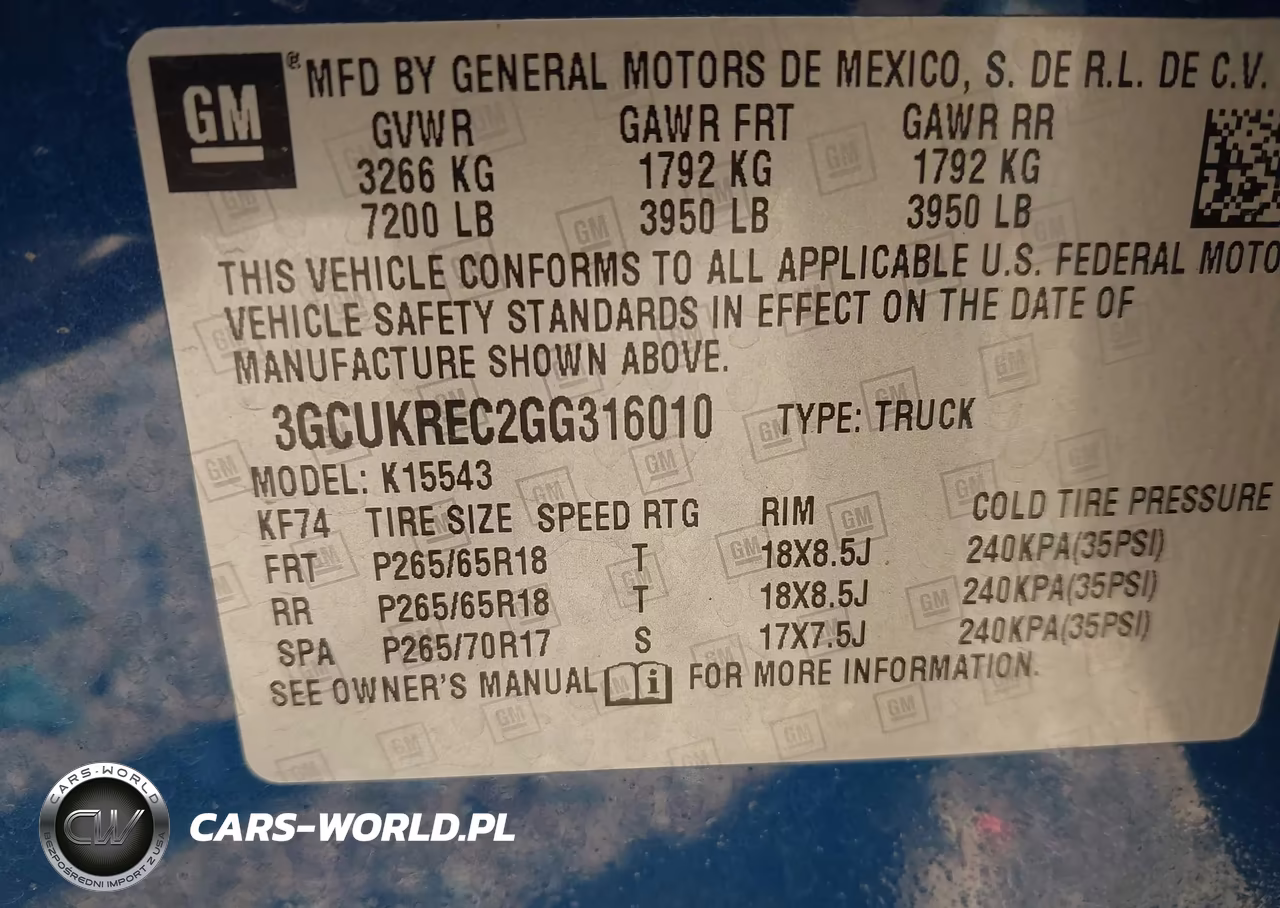 2016 Chevrolet Silverado 1500 2Lt VIN:3GCUKREC2GG316010 - 9