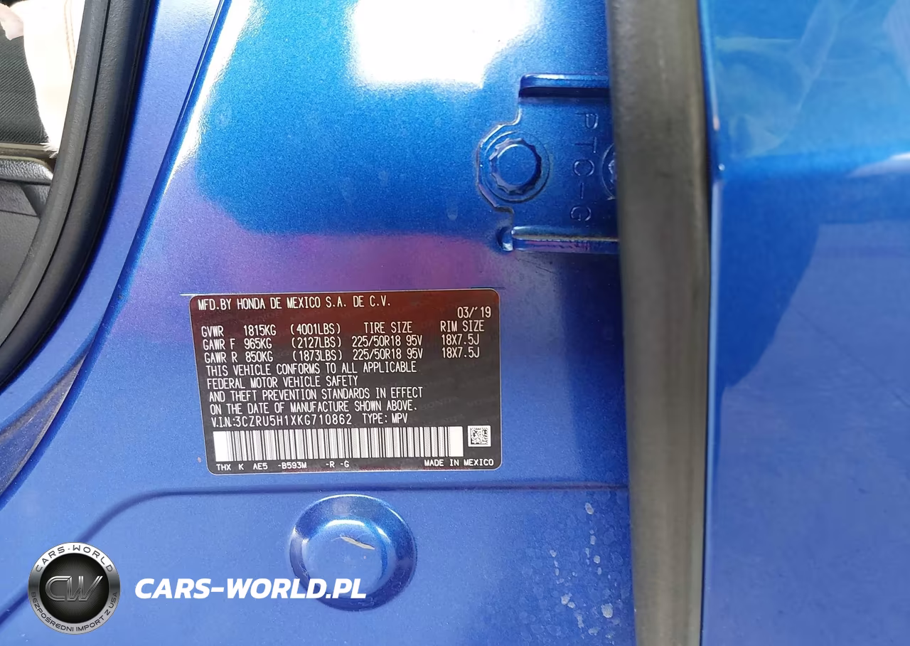 2019 Honda Hr-V Sport VIN:3CZRU5H1XKG710862 - 9