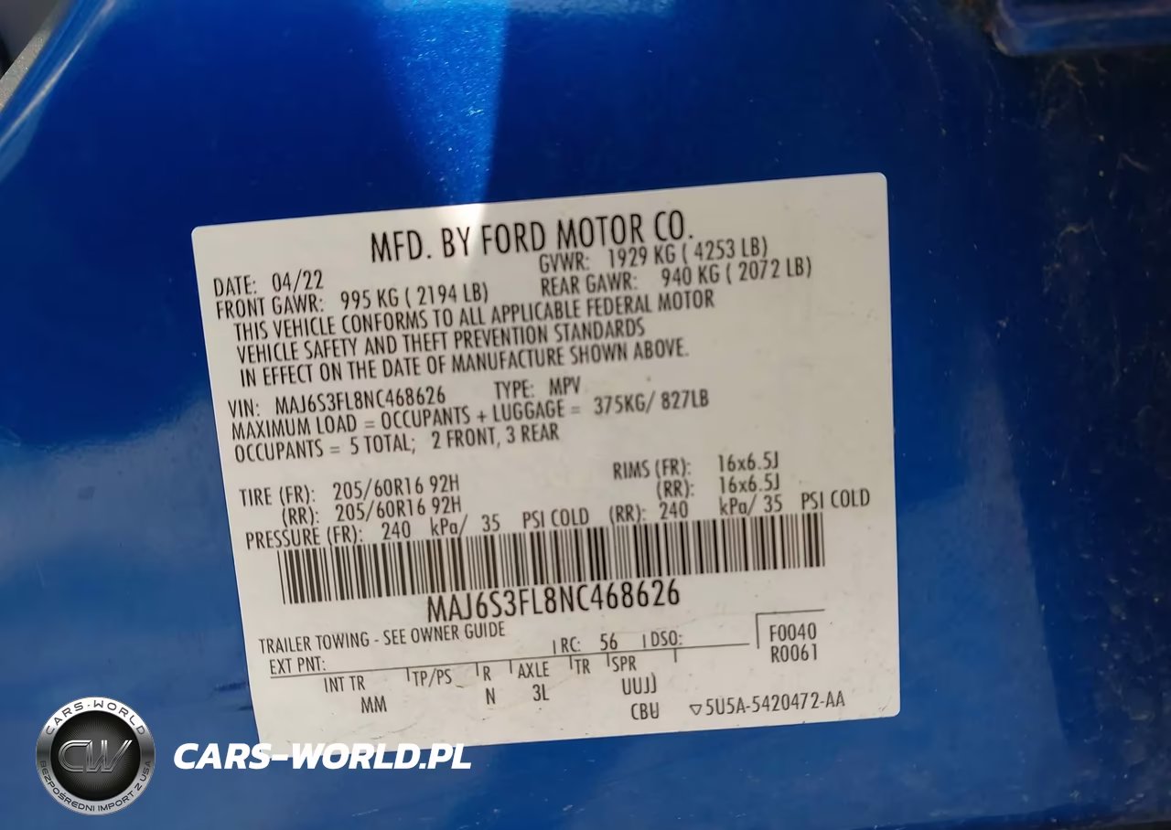 2022 Ford Ecosport S VIN:MAJ6S3FL8NC468626 - 9