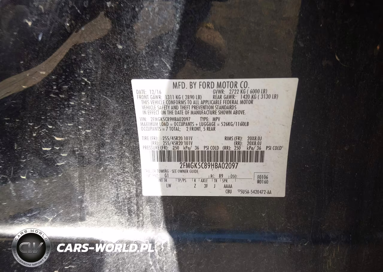 2017 Ford Flex Sel VIN:2FMGK5C89HBA02097 - 9