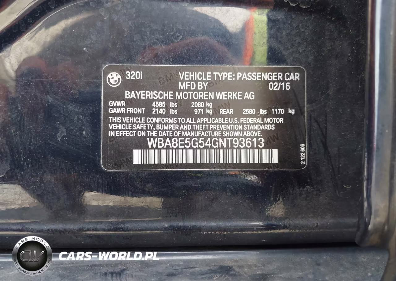 2016 BMW 320I xDrive VIN:WBA8E5G54GNT93613 - 9