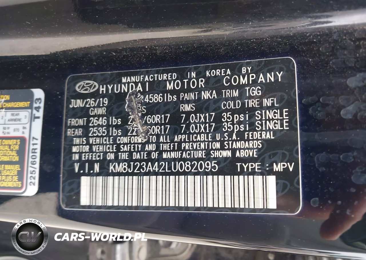 2020 Hyundai Tucson Se VIN:KM8J23A42LU082095 - 9