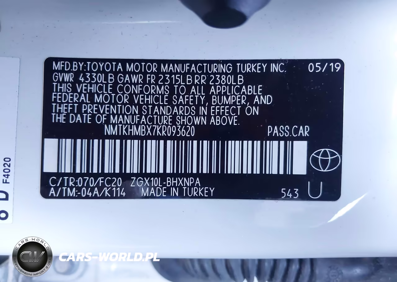 2019 Toyota C-Hr Le VIN:NMTKHMBX7KR093620 - 9