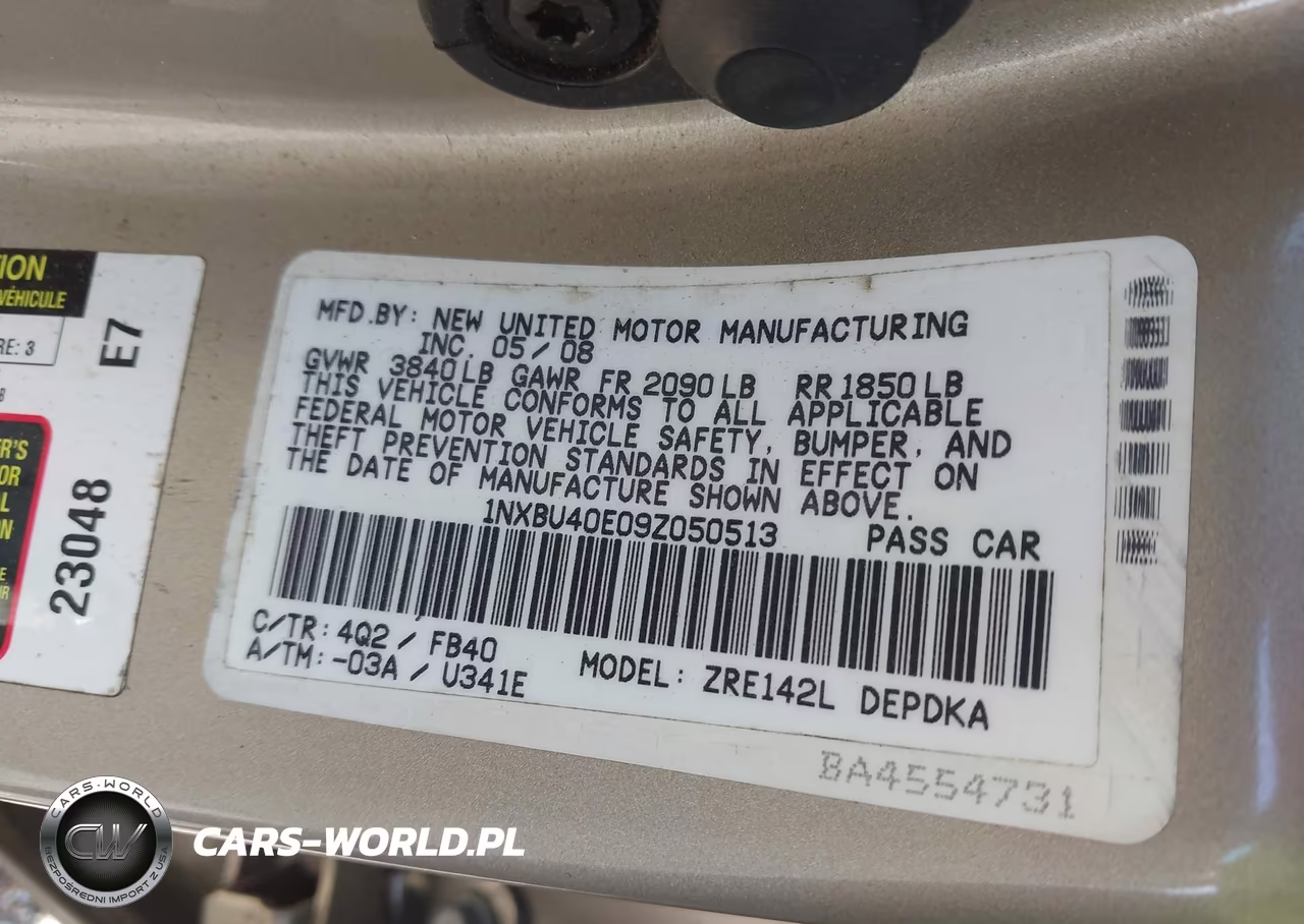 2009 Toyota Corolla Le VIN:1NXBU40E09Z050513 - 9