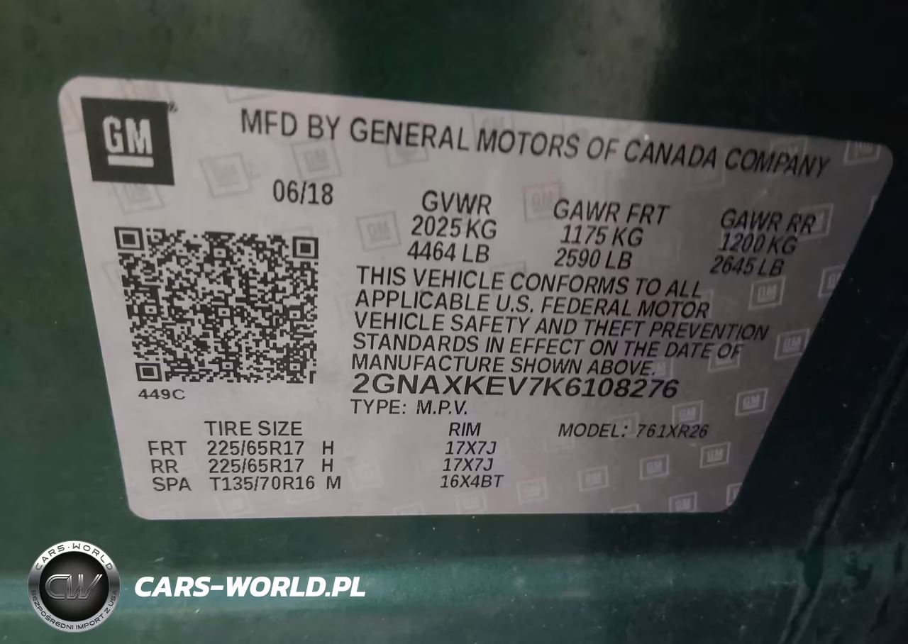 2019 Chevrolet Equinox Lt VIN:2GNAXKEV7K6108276 - 9