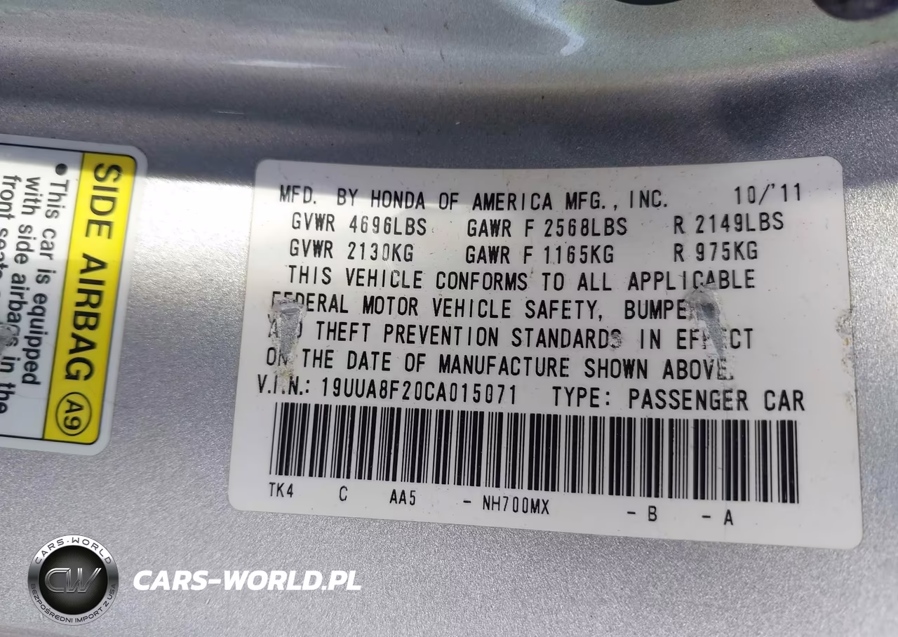 2012 Acura Tl 3.5 VIN:19UUA8F20CA015071 - 9