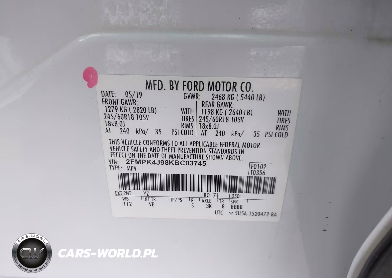 2019 Ford Edge Sel VIN:2FMPK4J98KBC03745 - 9