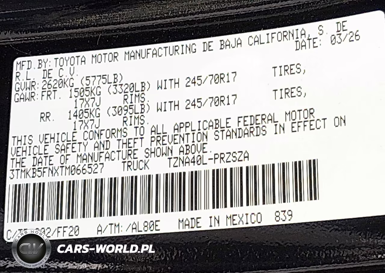 2026 Toyota Tacoma Sr5 VIN:3TMKB5FNXTM066527 - 9