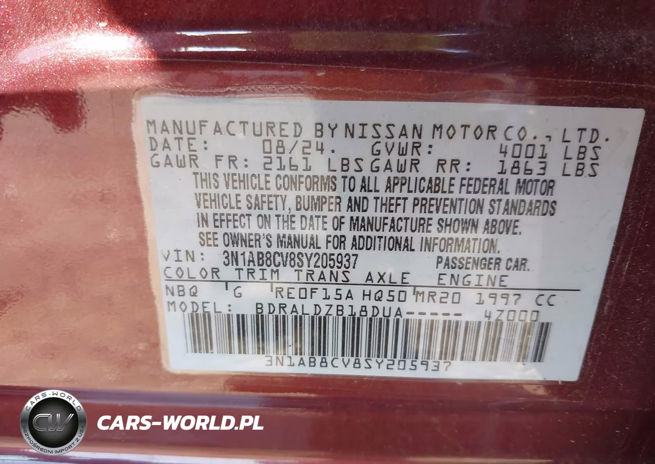 2025 Nissan Sentra Sv VIN:3N1AB8CV8SY205937 - 9