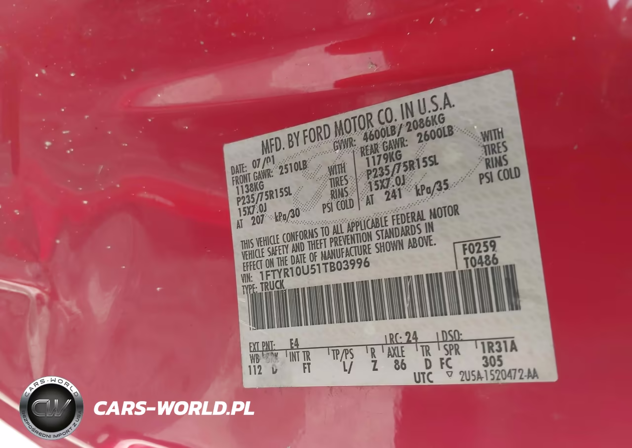 2001 Ford Ranger Edge-Xl-Xlt VIN:1FTYR10U51TB03996 - 9