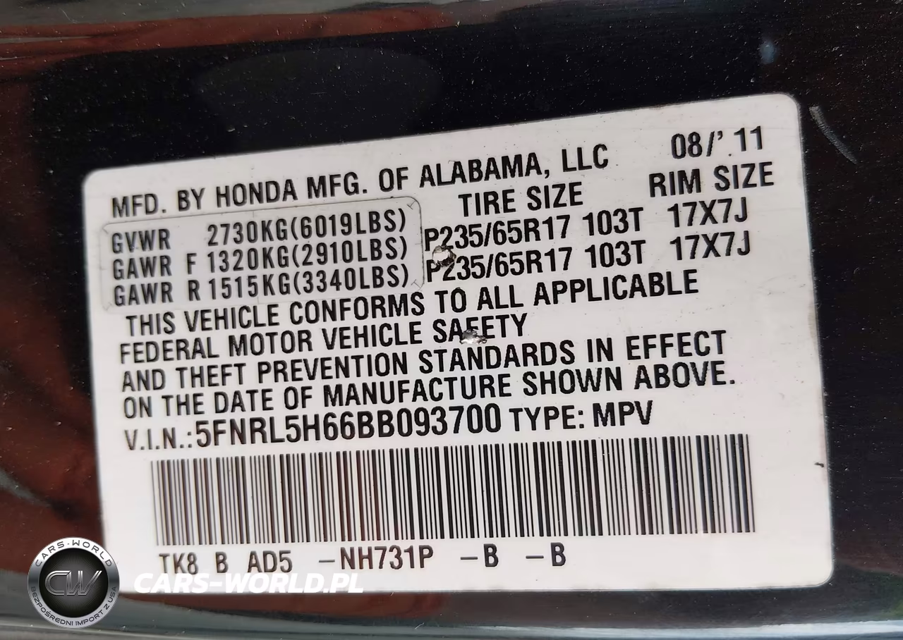 2011 Honda Odyssey Ex-L VIN:5FNRL5H66BB093700 - 9